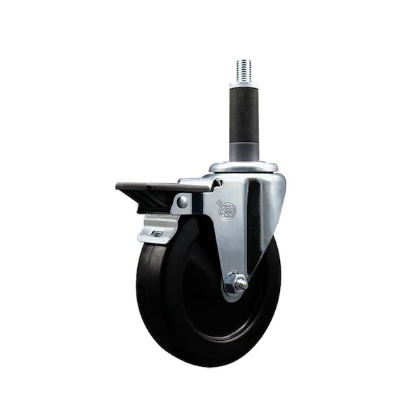 5'' Hard Rubber Swivel 1'' Expanding Stem Caster with Brake